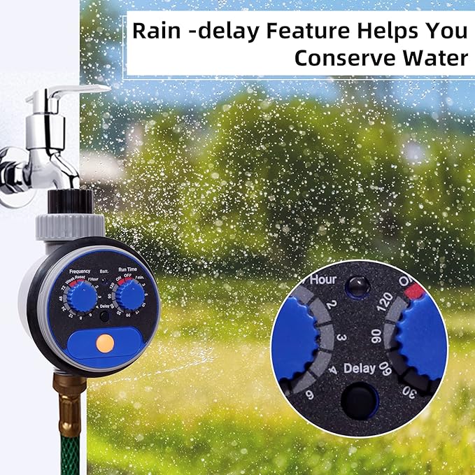 Sprinkler Water Timer Programmable Garden Zero Pressure Waterproof Irrigation Controller Hose Timer for Outdoor Lawns & Garden Blue