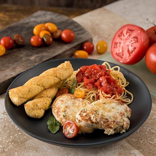 Carlisle FoodService Products Ridge Reusable Plastic Plate Dinner Plate for Home and Restaurant, Melamine, 10.5 Inches, Slate, (Pack of 12)