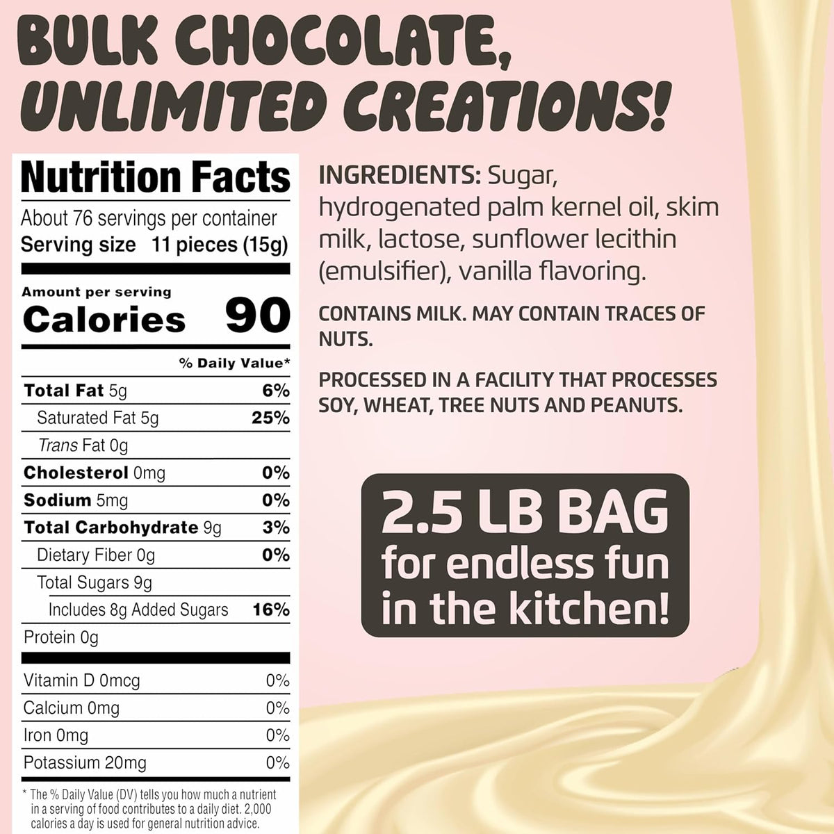 Chocolate Works Melting Chocolate Parent (2.5 lb (Pack of 1), White Chocolate)