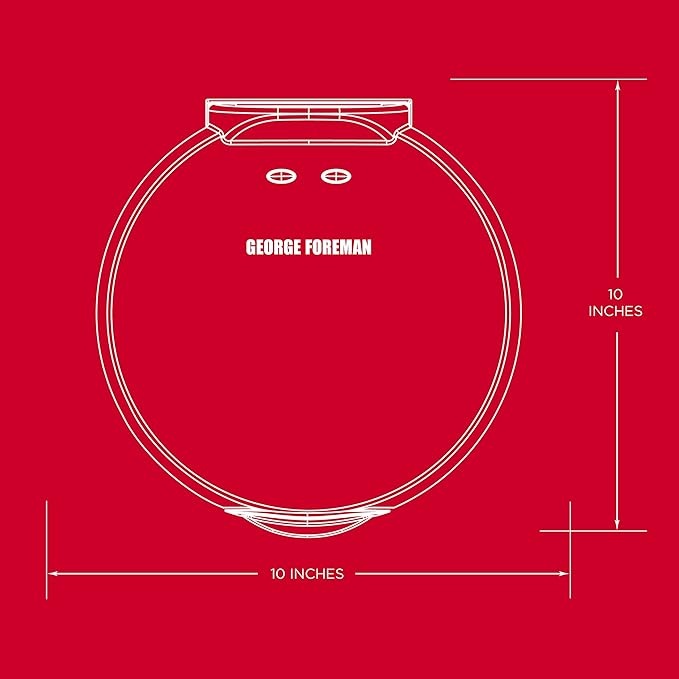 George Foreman Electric Quesadilla Maker, Red, GFQ001 10 Inch