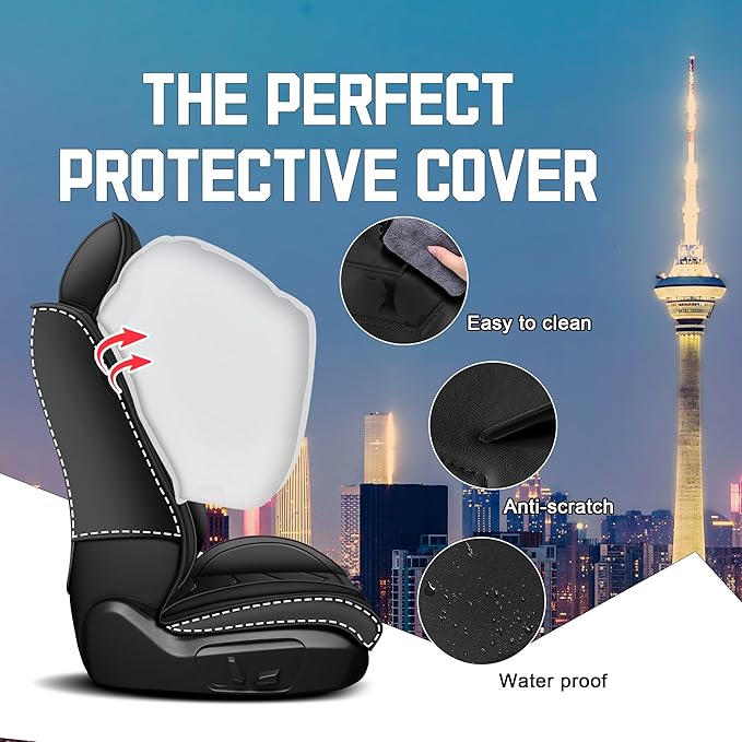 CTDS Car Seat Covers for Honda Civic 2000-2026, Stylish Sport Seat Cover, Premium Nappa Leather Car Seat Cover. Automobile Seat Covers Sets.(Luxury 2 Seats/Pure Black)