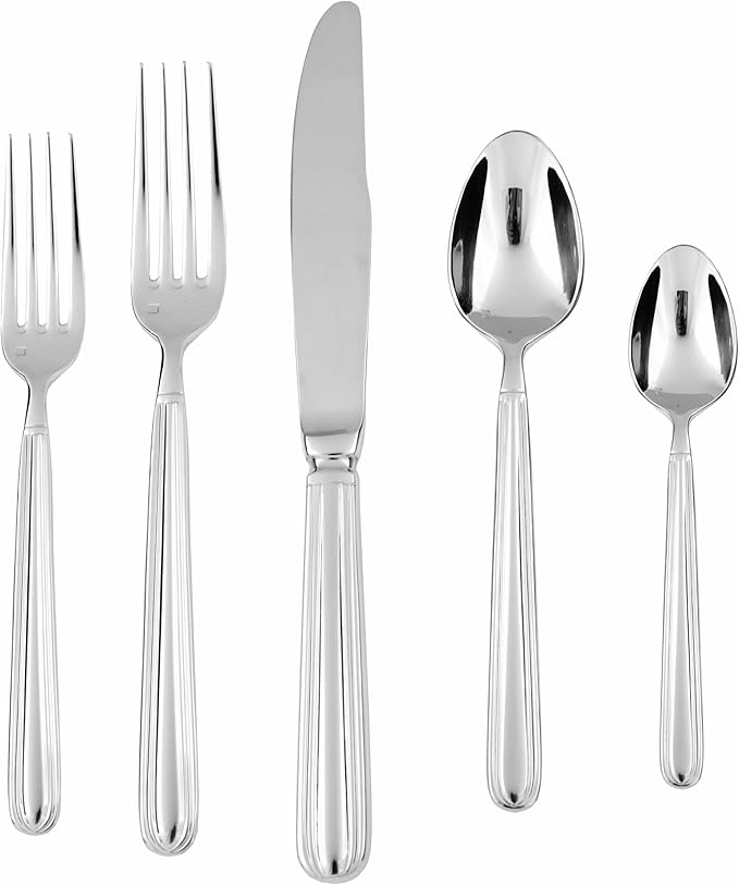 Fortessa Metropolitan 18/10 Stainless Steel Flatware Serving Fork, 9.25-Inch (Pack of 2)