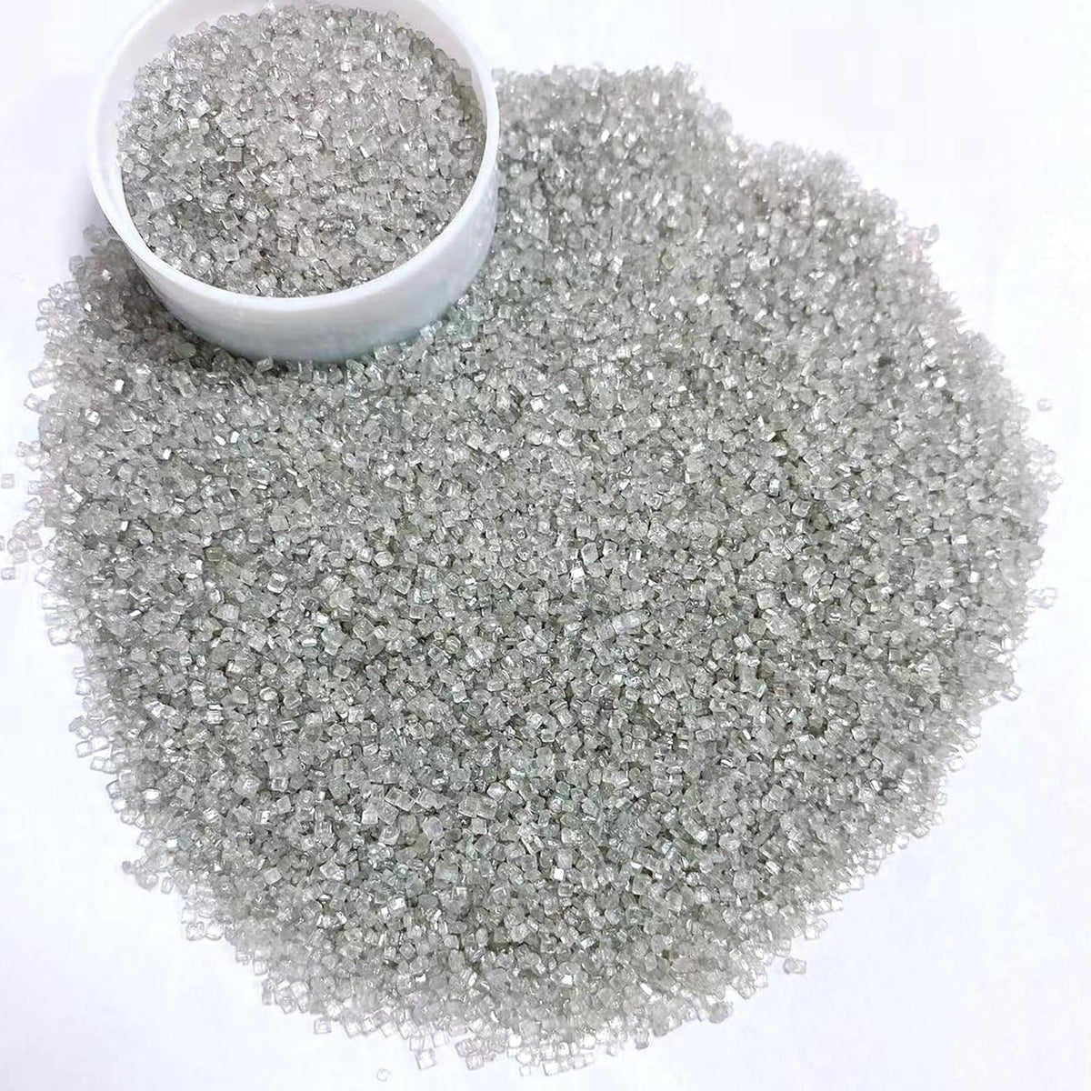 Sentovac Sliver Sanding Sugar for Baking Edible Sparkling Sugar Sprinkles Coarse Sugar Crystals for Baking Topping Cake Cookie Cupcake Topper Ice Cream Decoration Supplies 3.2 OZ