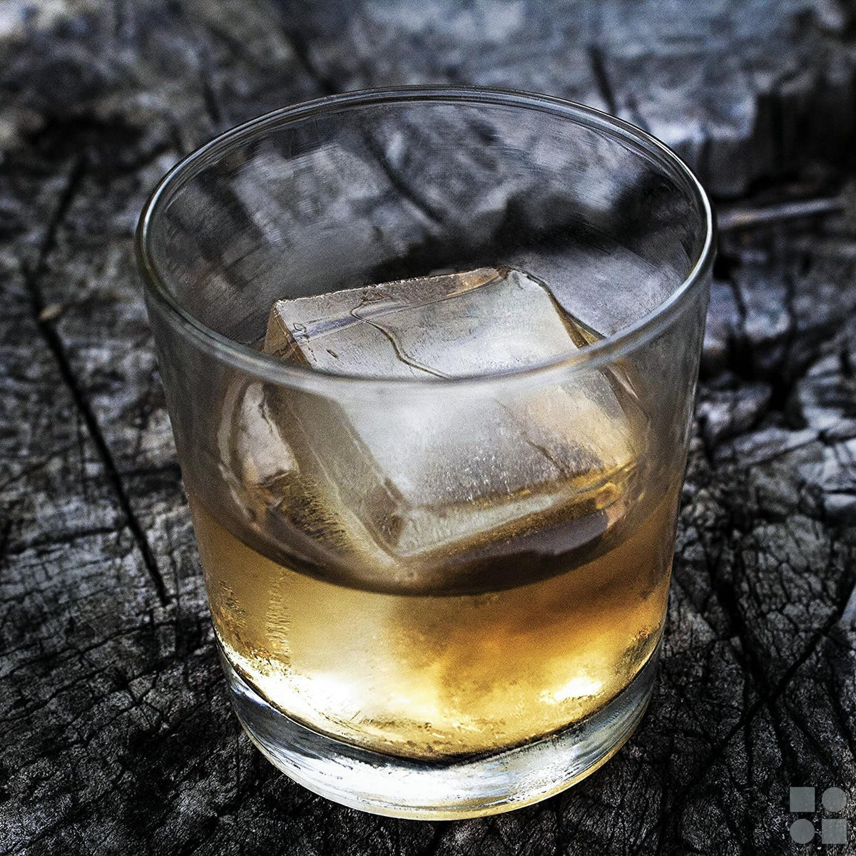 glacio Silicone Ice Cube Trays – Large Silicone Molds for 2-Inch Ice Cubes and Spheres Whiskey Ice Cube Trays with Lids for Cocktails & Bourbon – Set of 2