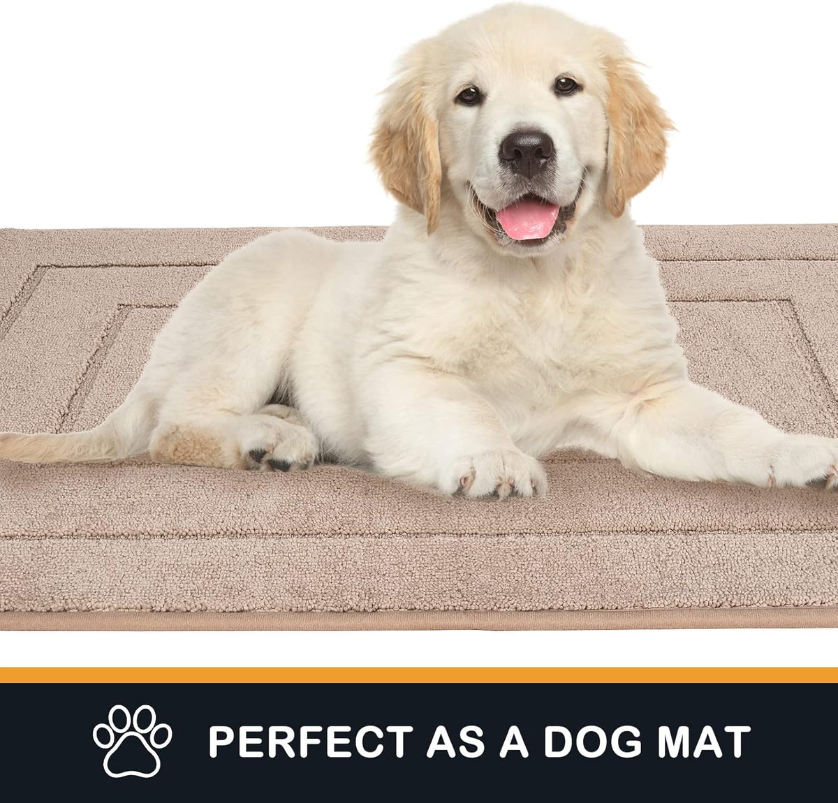PURRUGS Dirt Trapping Door Mat 32" x 70", Non-Slip/Skid Machine Washable Entryway Rug, Dog Doormat, Super Absorbent Welcome Mat for Muddy Wet Shoes and Paws, Beige