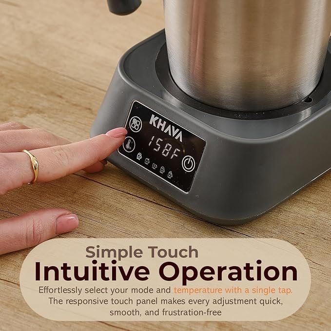 KHAVA 5-in-1 Electric Milk Frother and Steamer, Hot Cold Foam Maker & Milk Heater, Automatic Milk Warmer for Coffee, Latte, Hot Chocolate, 17oz Stainless Steel Pitcher Detachable for Dishwasher Safe