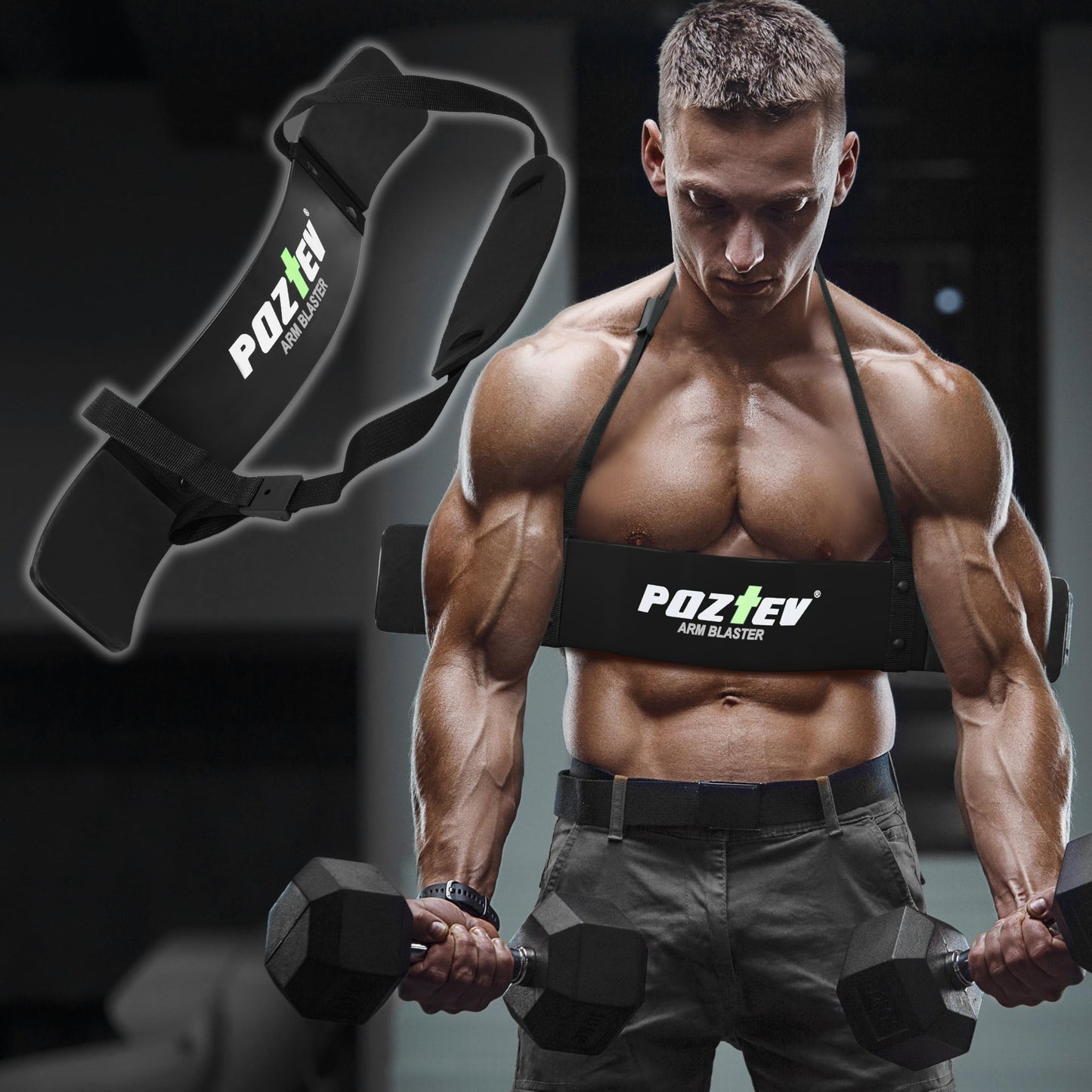 Arm Blaster for Biceps & Triceps Dumbbells Barbell Curls Isolator Workout Equipment Weight Lifting Support for Big Arms