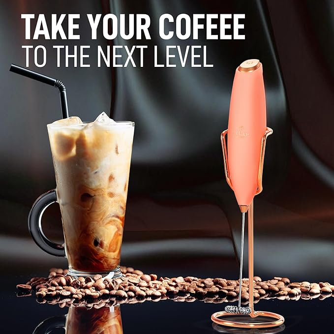 Zulay Kitchen Executive Series Luxury Gift Milk Frother with 4 Duracell Batteries – Handheld Electric Foam Maker for Coffee, Lattes & Hot Chocolate – Deluxe Finish, Ultimate Gift for Coffee Lovers