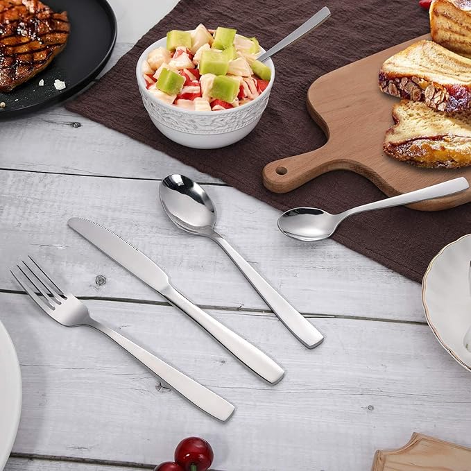 Hiware 72-Piece Silverware Set for 12, Stainless Steel Flatware Cutlery Set For Home Kitchen Restaurant Hotel, Mirror Polished, Dishwasher Safe