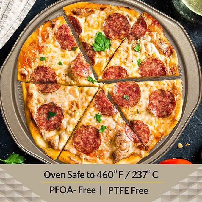 Glad Nonstick Large Pizza Pan for Oven | Round Baking Tray | Textured Cooking Sheet Crisper | Premium Bakeware Series for Home Kitchen