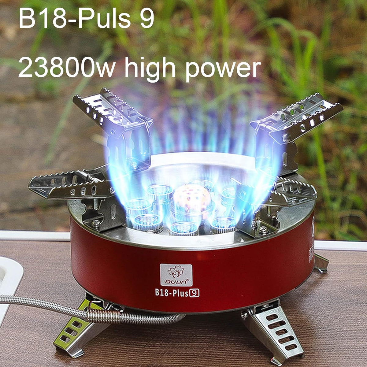 Bulin AirOka B18 Puls 23800W Alloy Portable Picnic Camping Stove Windproof Design Gas Cooking Burner with Piezo Ignition and Carrying Case Foldable Stove for Outdoor BackpackingHikingPicnicCar