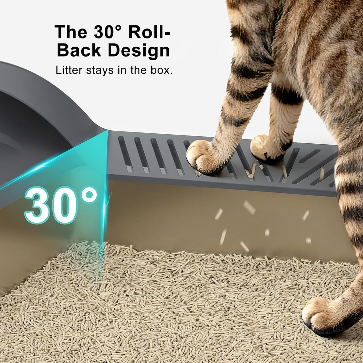 2 Pack Stainless Steel Litter Box | XL Enclosed Cat Litter Boxes with Lid for Big Cats and Multi-Cats | High Sided, Anti-Urine Leakage | Non-Stick Bottom（Dark Gray）