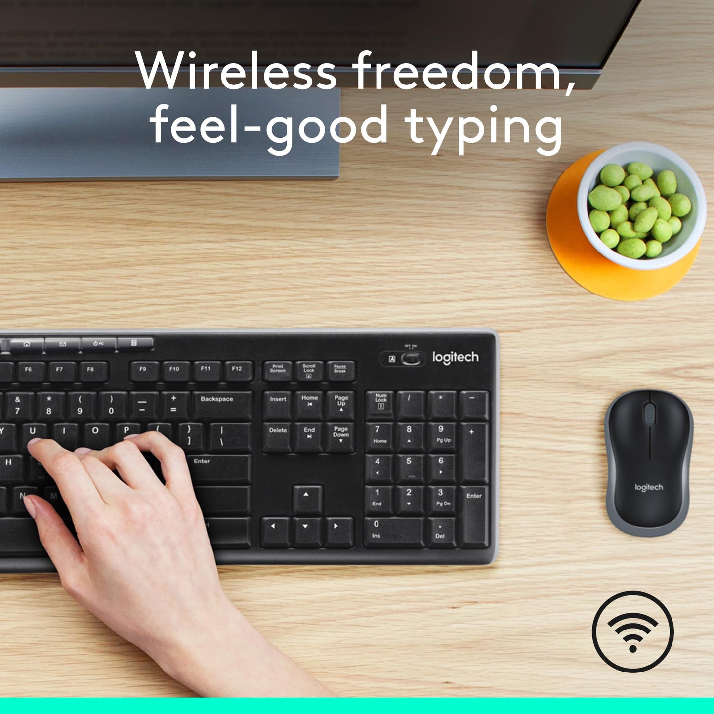 Logitech MK270 Full Size Wireless Keyboard and Mouse Combo - Black
