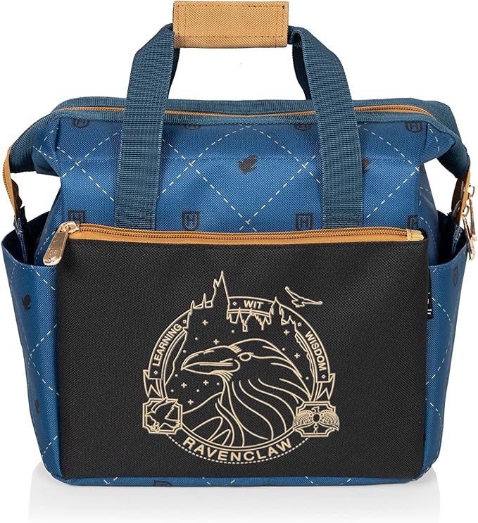 PICNIC TIME Harry Potter Ravenclaw On The Go Lunch Cooler, Soft Cooler Lunch Box, Insulated Lunch Bag, (Black with Blue Accents), 10 x 6 x 10.5