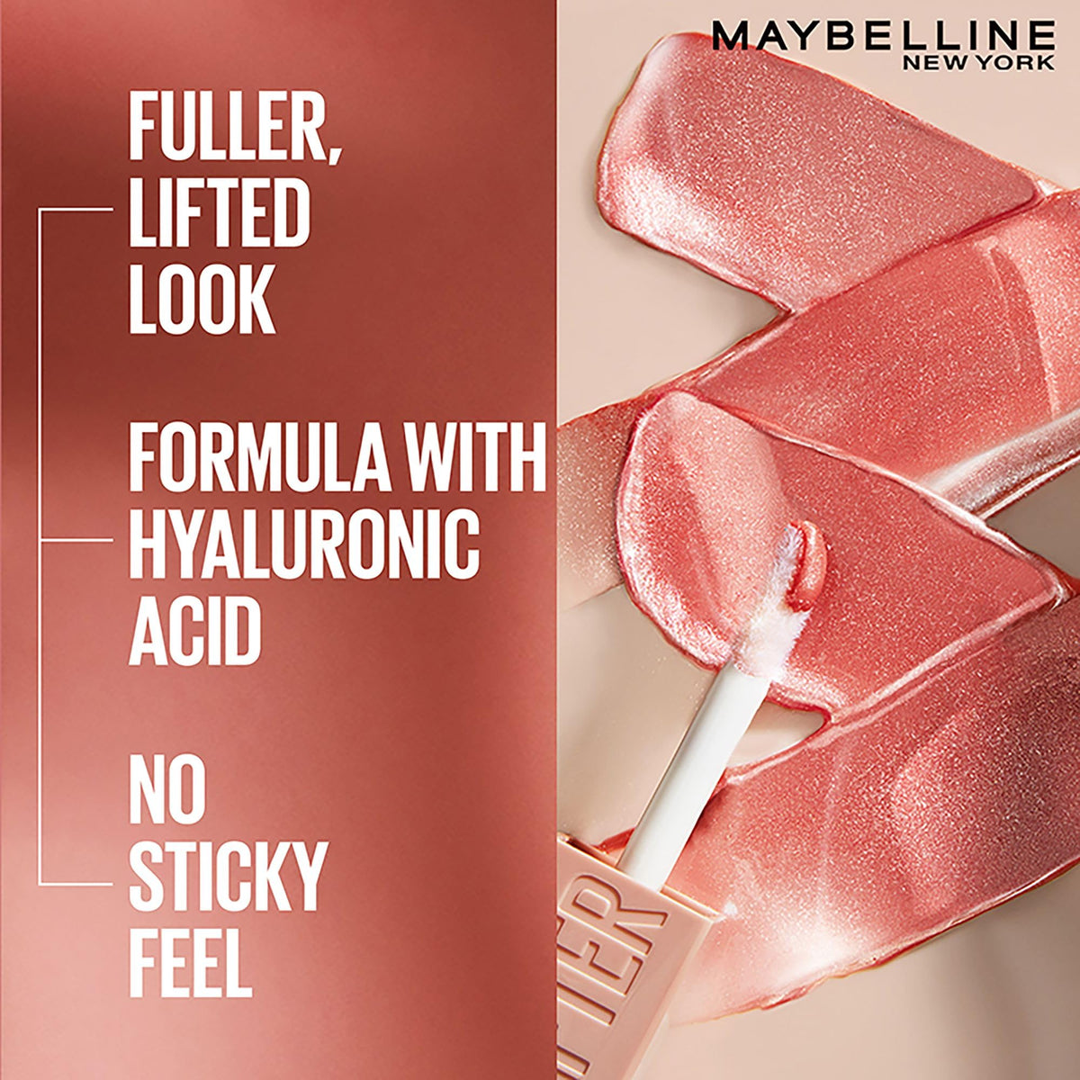MAYBELLINE Lifter Gloss with Hyaluronic Acid, Hydrating Lip Gloss, Brass & Moon Shades, 0.18 Ounce Each