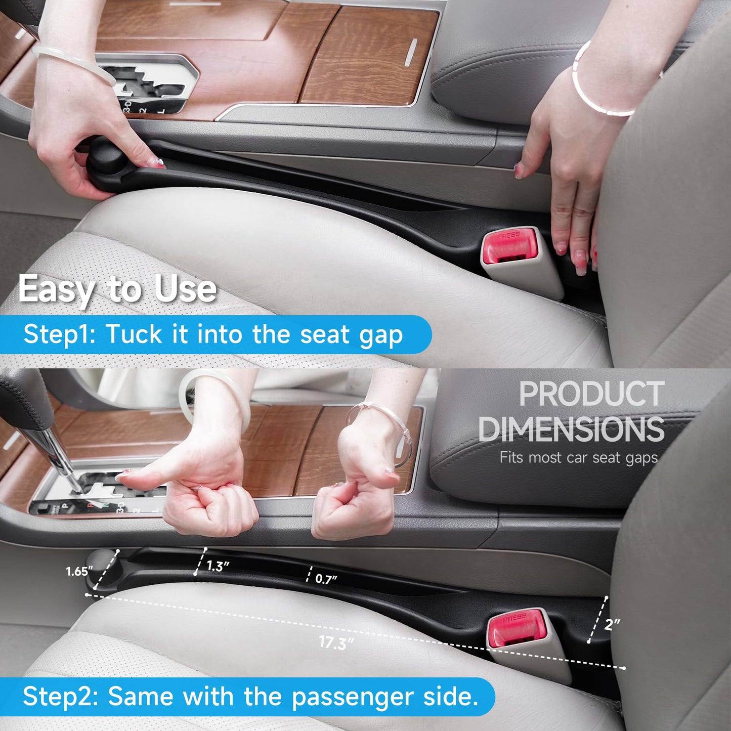 Givifive Car Seat Gap Filler Organizer 2Pack Soft Foam 3IN1 Multifunctional