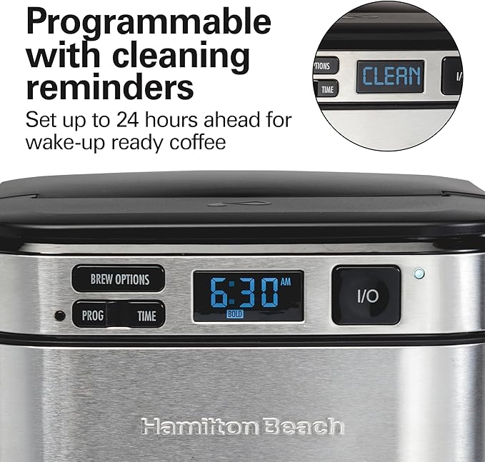 Hamilton Beach 12 Cup Programmable Coffee Maker, FrontFill Drip Coffee Maker