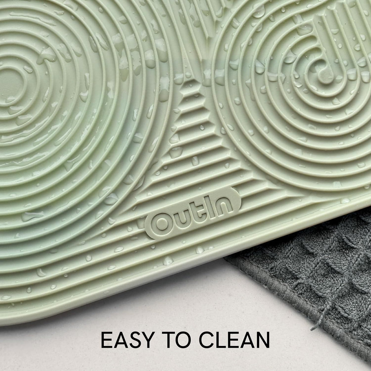 OutIn Silicone Coffee Mat, Foldable Waterproof, Drip Tray Mat For OutIn Products & Portable Coffee Makers 9.8’’ x6.7’’ (Green)