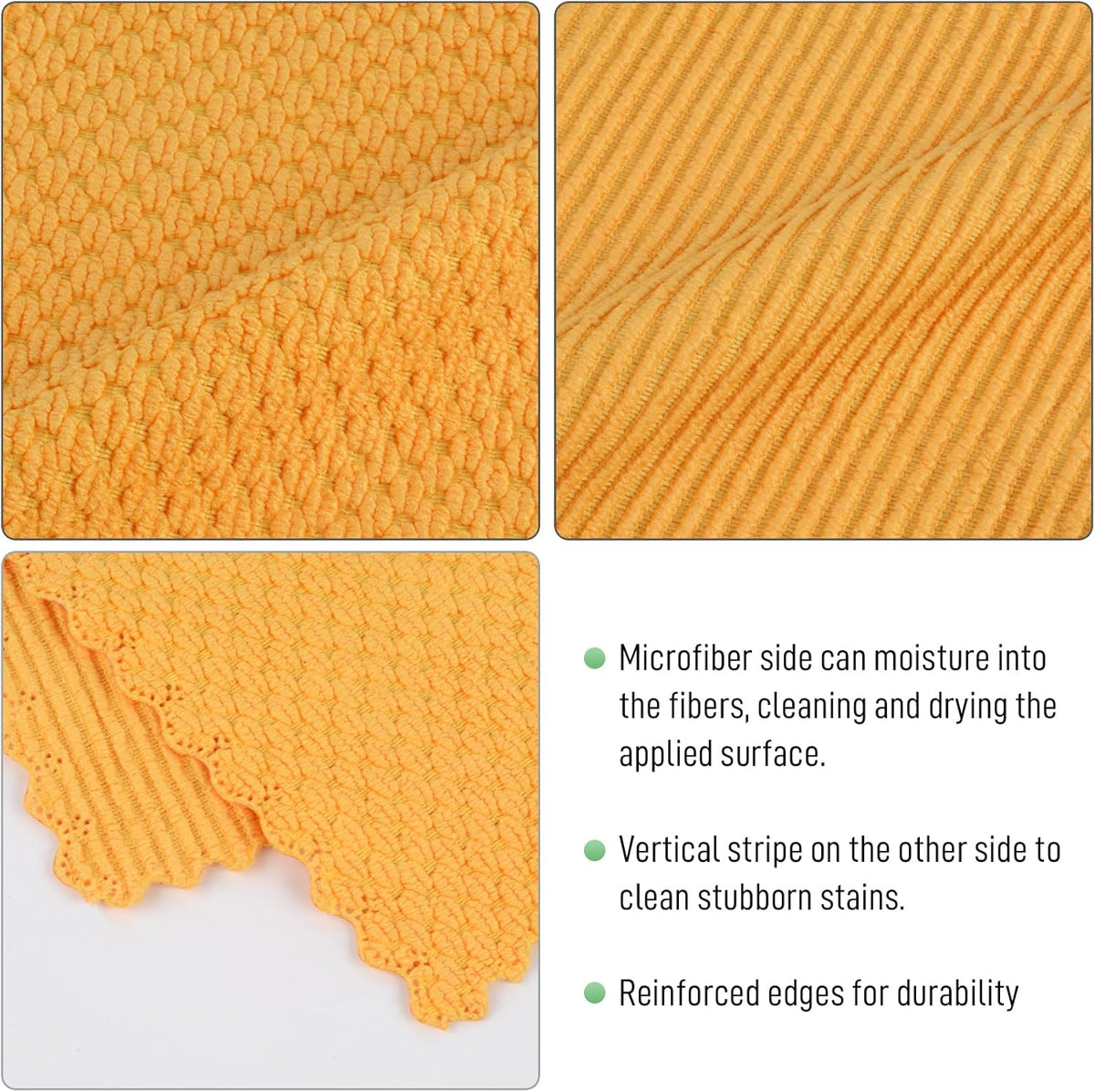 SINLAND Microfiber Dish Cloth for Washing Dishes Rags Best Kitchen Washcloth Cleaning Cloths with Poly Scour Side Popcorn Texture 5 Color Assorted 12Inchx12Inch 5 Pack
