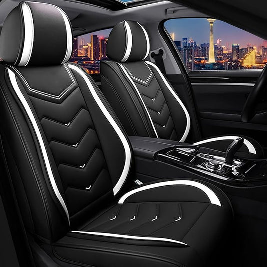 CTDS Car Seat Covers for Honda Accord 2000-2026, Stylish Sport Seat Cover, Premium Nappa Leather Car Seat Cover. Automobile Seat Covers Sets.(Standard 2 Seats/Black White)