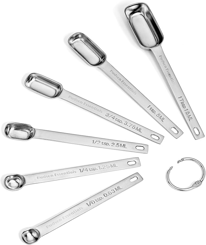 Hudson Essentials Stainless Steel Measuring Cups and Spoons Set (15 Piece Set)