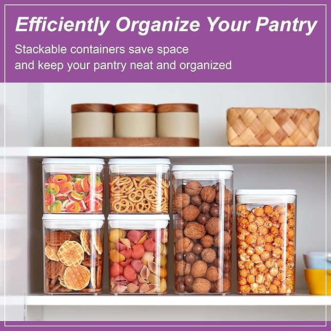 Amazing Abby - Carol - 96-Ounce Acrylic Canister (Set of 3), Plastic Airtight Food Container, Stackable for Pantry Storage, BPA-Free and Shatter-Proof, Perfect for Home and Commercial Use