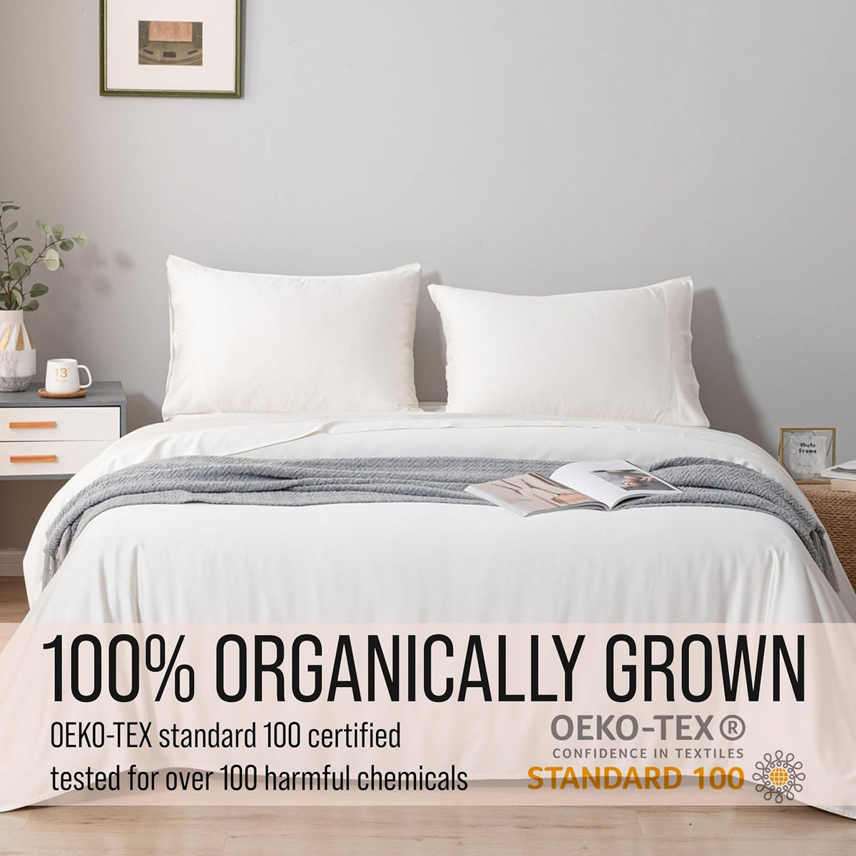 Bella Coterie Luxury Bamboo Viscose Cal King Size Sheet Set | 100% Organically Grown | Ultra Soft | Cooling for Hot Sleepers | 18" Deep Pocket [Ivory]