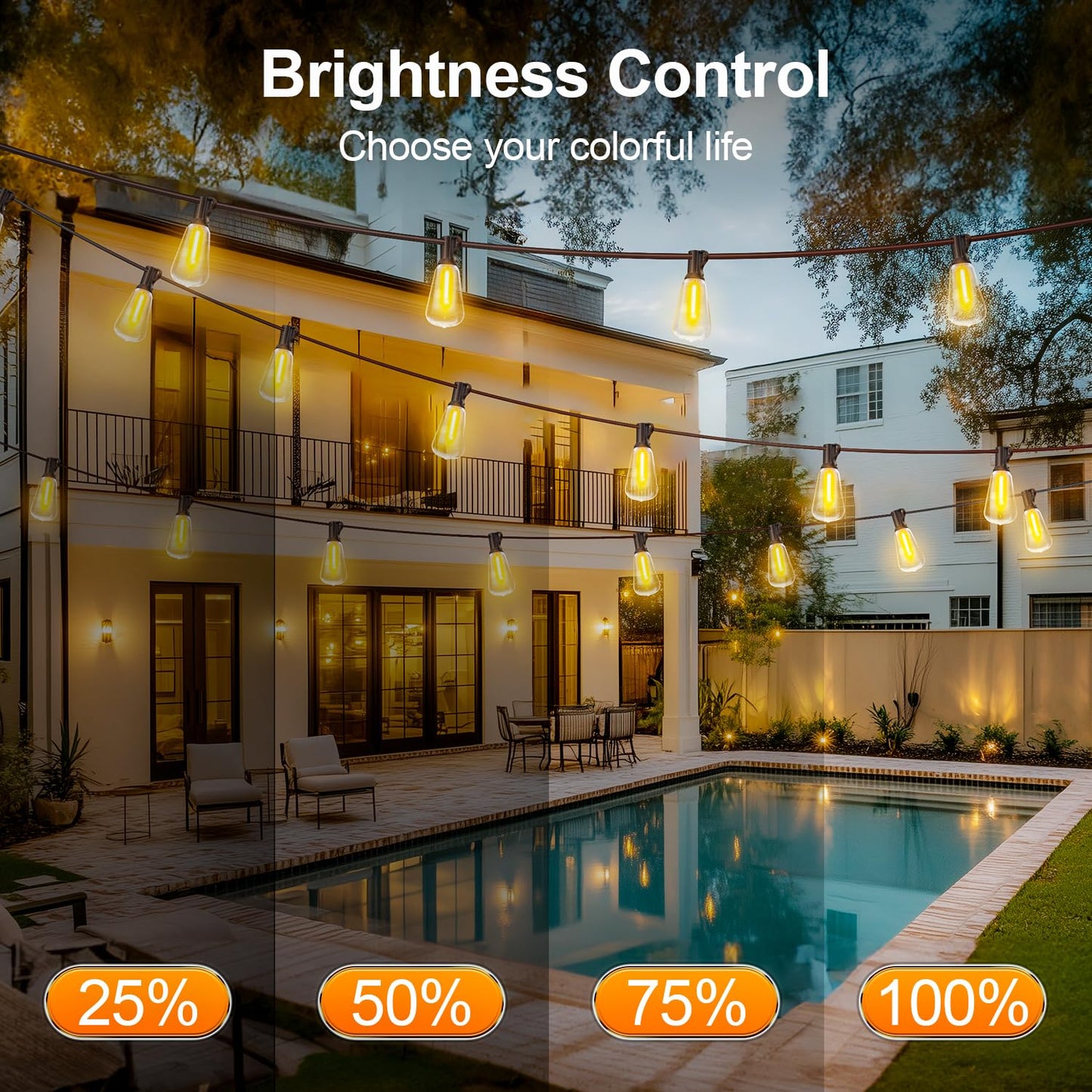 Outdoor Lights String Patio Outside - 100ft 30M LED Waterproof Light ST38