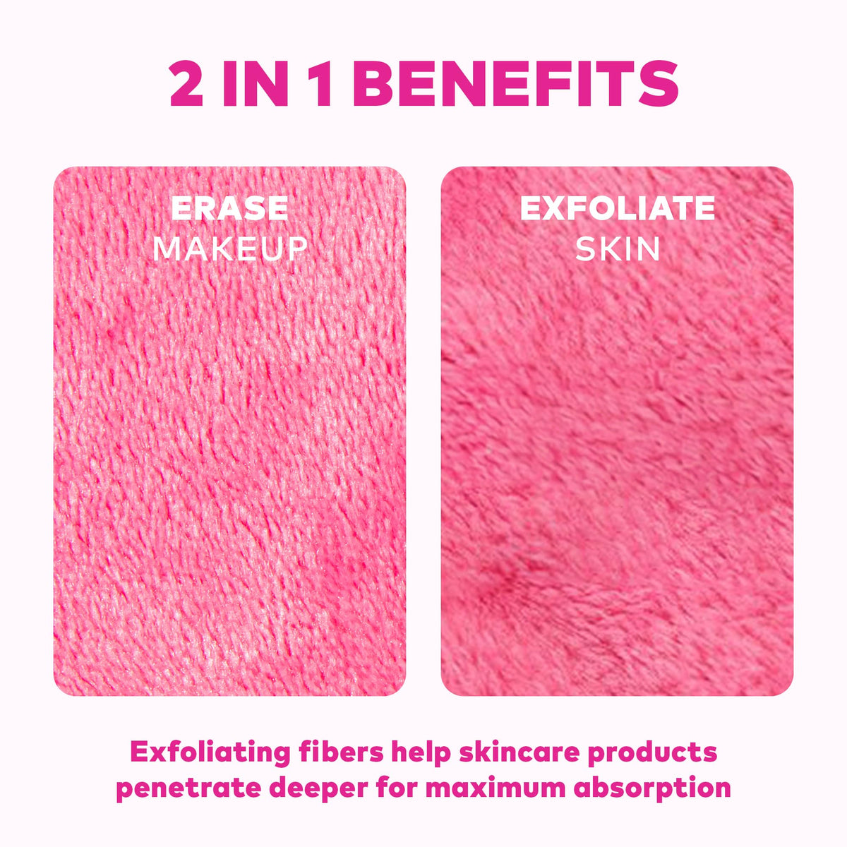The Original MakeUp Eraser PRO, Effortlessly Remove All Makeup Using Only Water, Including Waterproof Mascara, Eyeliner, Foundation, Lipstick, Sunscreen,and More! Original Pink, 1ct.
