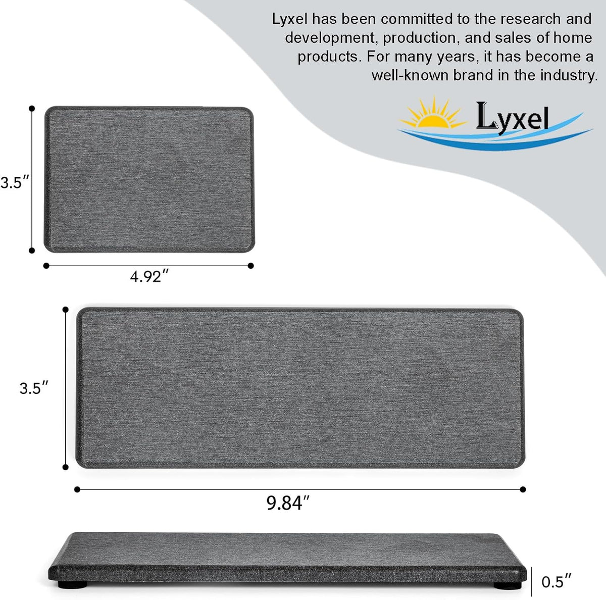 3PCS Stone Drying Tray, Water Absorbing Stone Tray for Sink, Stones Soap Trays, Fast Dry Diatomite Stones Mat,Used for Hand Soaps,Sponge,Toothbrush Holder in Bathroom Counter and Kitchen Sinks