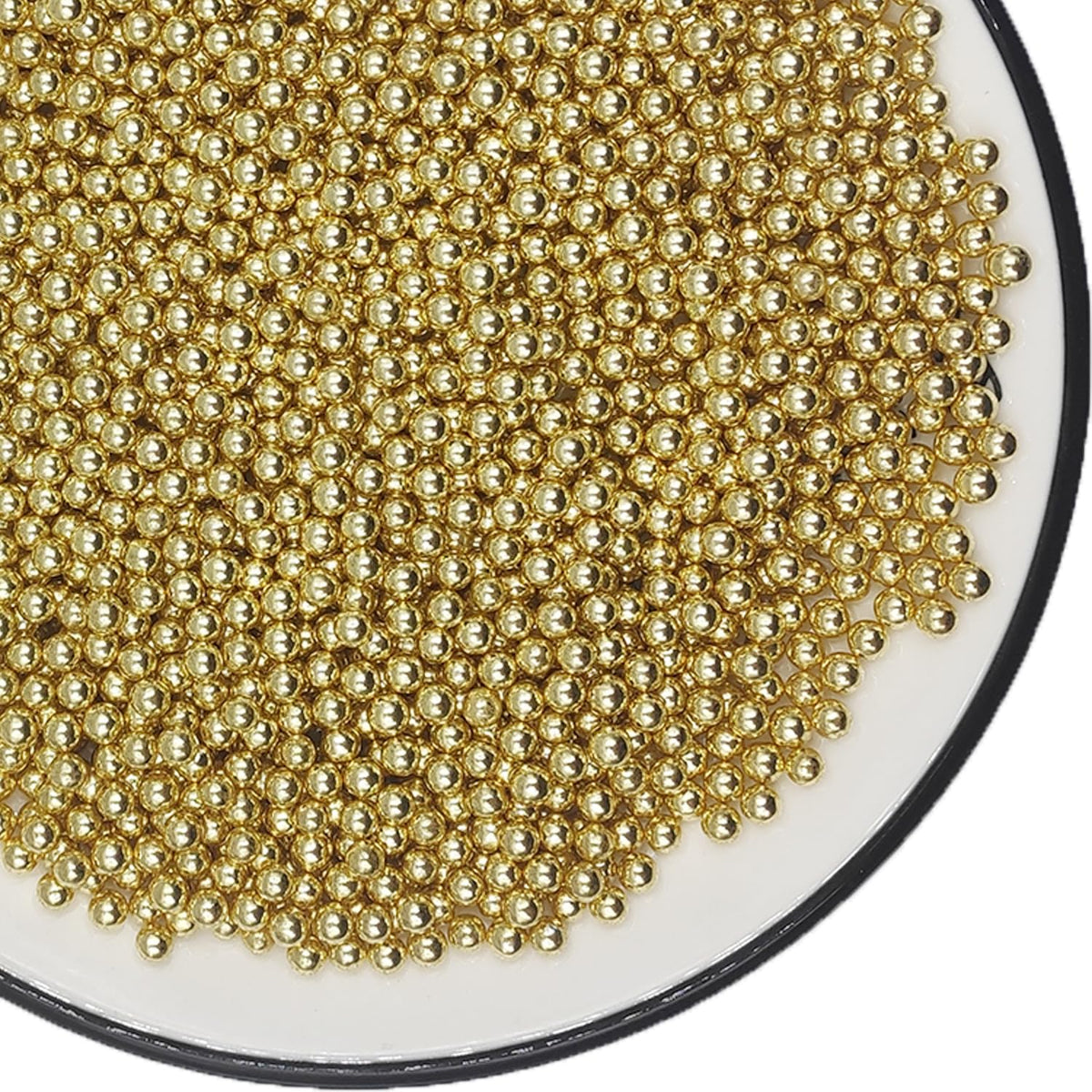 Gold Pearl Sugar Sprinkles 3.9 oz, 4mm Candy Pearls Ideal for Baking, Cake and Cupcake Toppers, Cookie Decoration, Ice Cream Topping, Wedding Shower Valentines Halloween Christmas