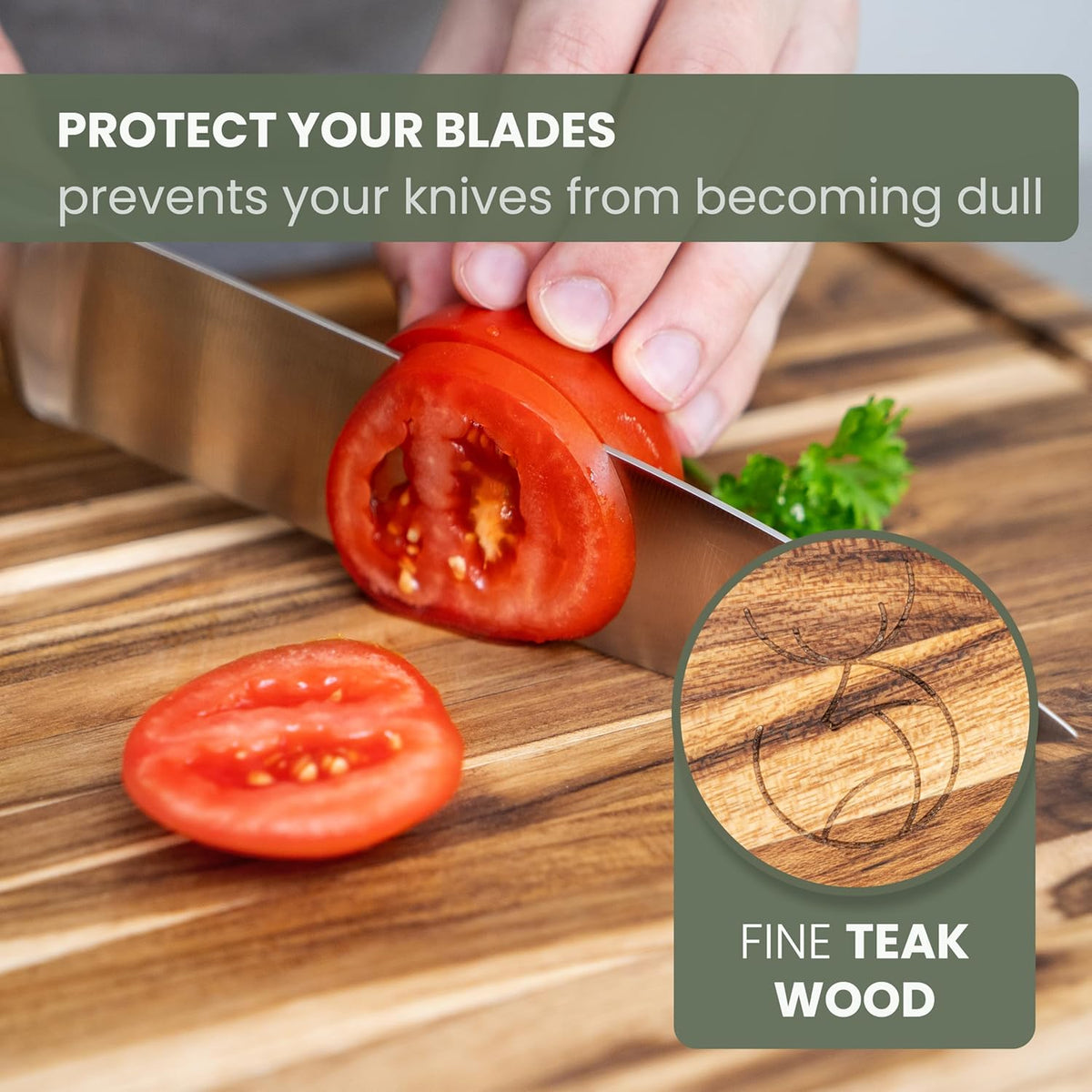 WALDWERK Large Teak Wood Cutting Board (18 x 14 x 1,2") - Solid Wood Cutting Board - Large Teak Wood Chopping Board - Wooden Butcher Block for Kitchen