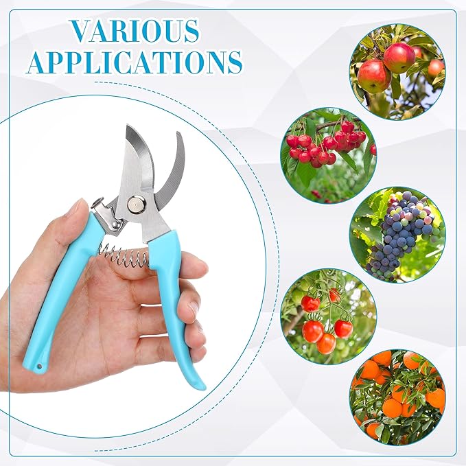 Chumia 30 Garden Flower Shears Pruning Scissors Heavy Duty Plant Scissors Trimming Garden Clippers Hand Tree Pruner for Yard Gardening Plants Hedge Flower Tree Cutting Secateurs (Blue)