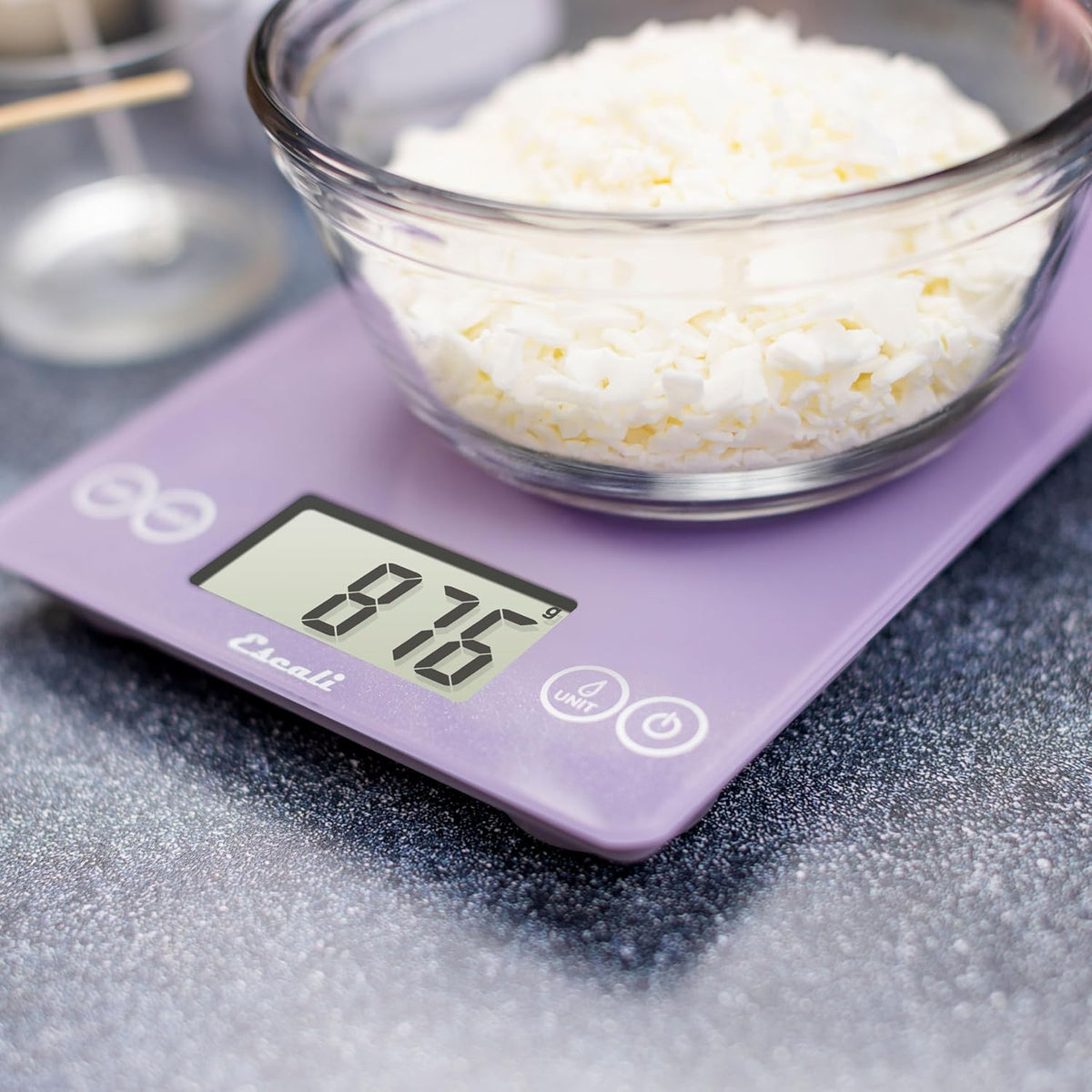 Escali Arti Classic Digital Coffee Scale Espresso Scale and Countertop Food Scale, 15-Pound Capacity, Violet