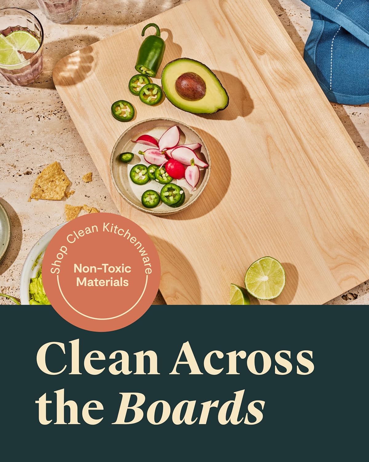 Caraway Cutting Board - Large (17 x 12”) - Double Sided Wood Cutting Board - Made From FSC-Certified Birch Wood - Food-Safe Mineral Oil & Wax Finish