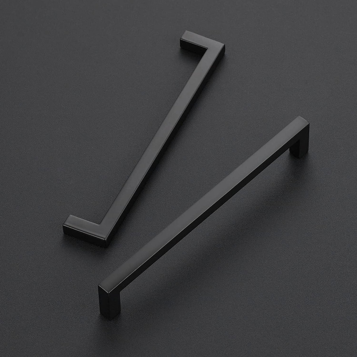 Ravinte 5 Pack Solid 6-1/4 Inch Center to Center Slim Square Bar Drawer Handles Kitchen Cabinet Hardware Matte Black Pulls