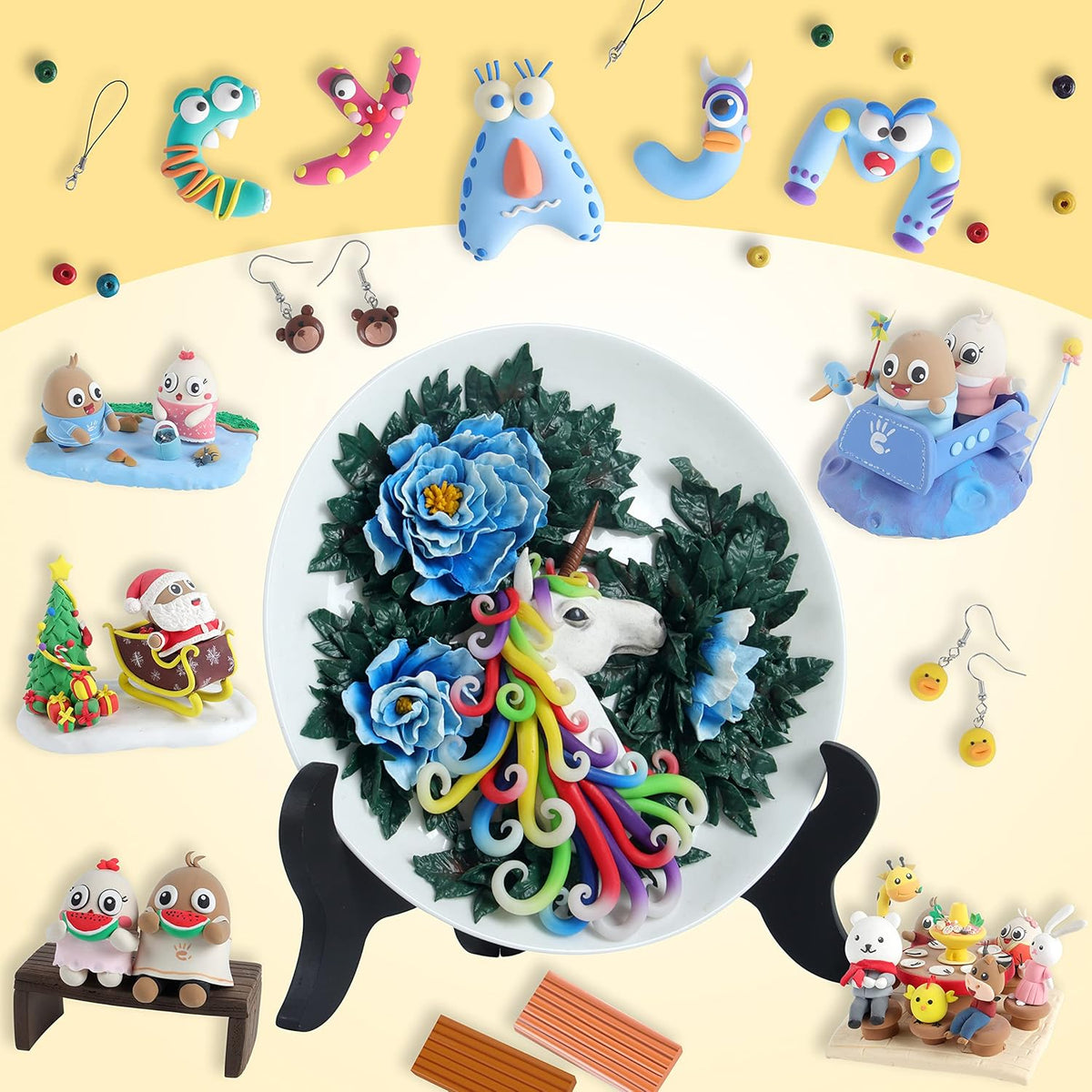 Polymer Clay 72 Colors, Modeling Clay for Kid Sets - Includes Sculpting Tools and Accessories with Storage Case - Ideal Holiday Gift for Children, Adults and Beginners