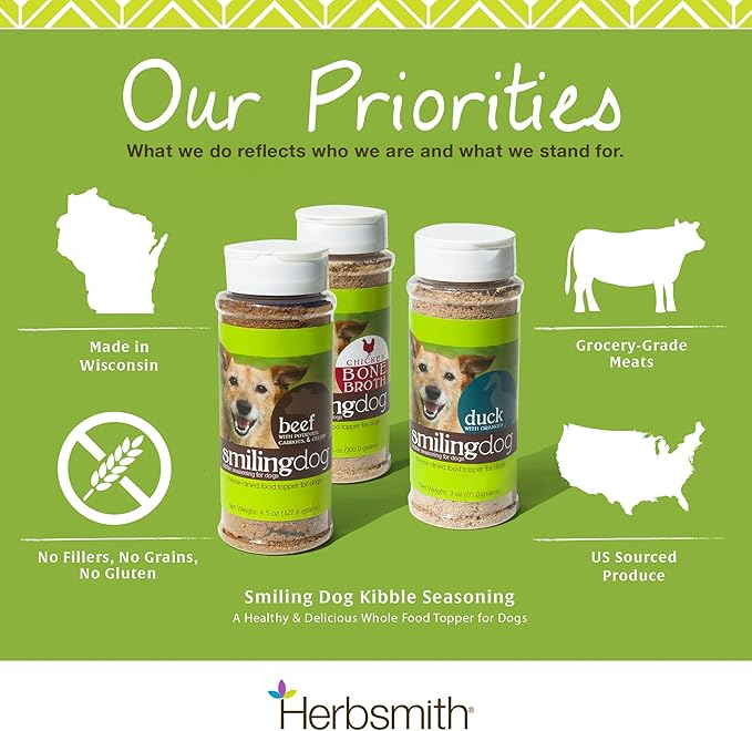 Herbsmith Kibble Seasoning – Freeze Dried Wild-Caught Whitefish – Dog Food Topper for Picky Eaters - 6 oz