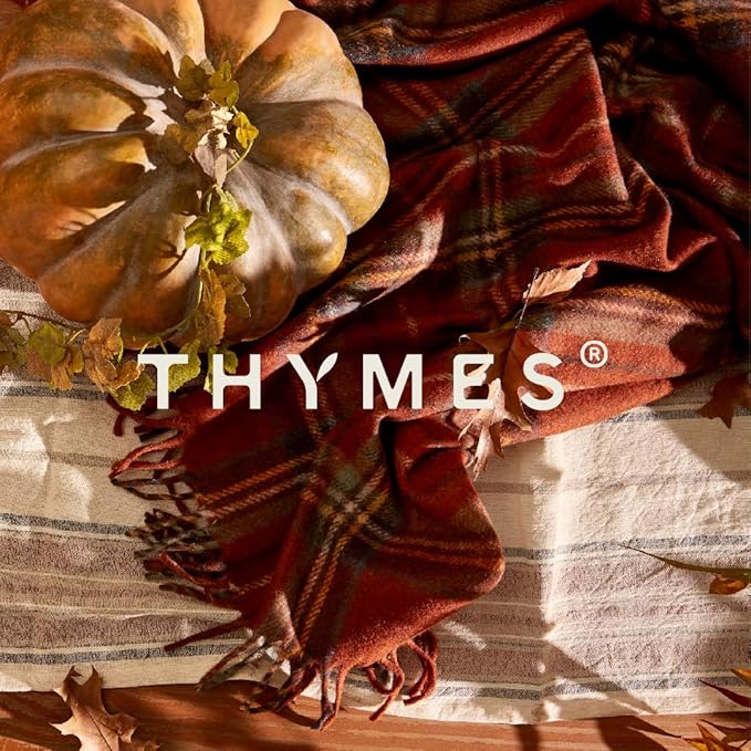 Thymes Scented Candles for Women & Men – Tin with Lid – Luxury Home Decor – Pumpkin Candles with Notes of Nutmeg, Cinnamon, Clove, & Orange Peel – Fall Decor (Pumpkin Laurel, 6.5 oz)
