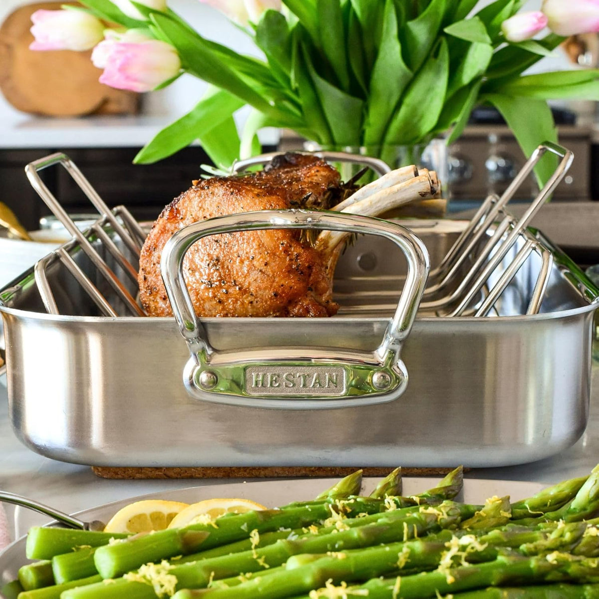 Hestan Provisions – 14.5" Classic Clad Roaster with Stainless Steel Rack