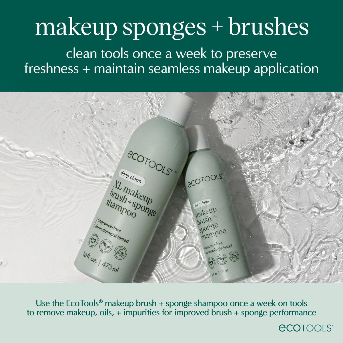 EcoTools Brush Cleaner Mat + Deep Clean Shampoo Bundle, 2 Piece Set