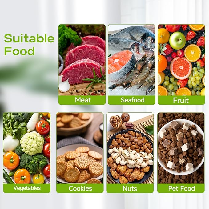 Vacuum Sealer for Food - Tempered Glass Panel, LED Touch Control, Digital Display, Pulse/Moist/Dry/Seal/External Suction Modes, Includes 30 Vacuum Bags & Built-in Cutter(White)