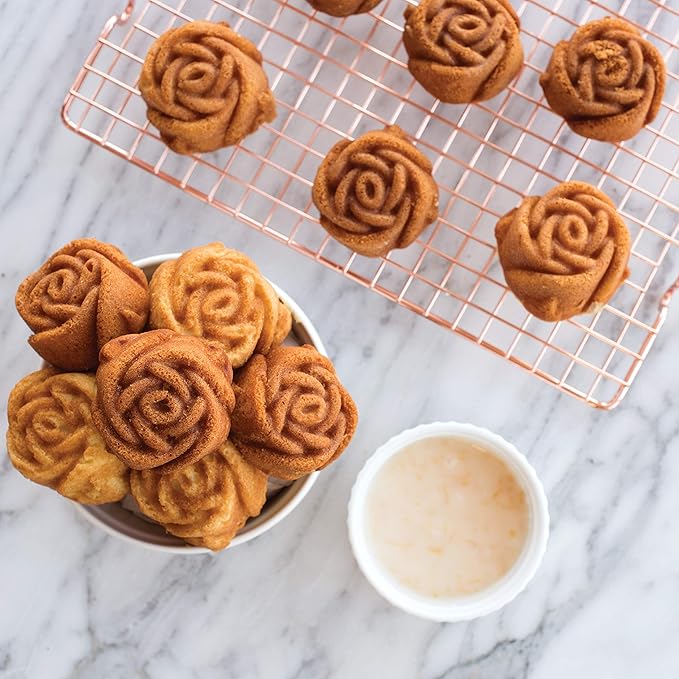 Nordic Ware Rosebud Cakelet, 2.25 Cup Capacity, Toffee