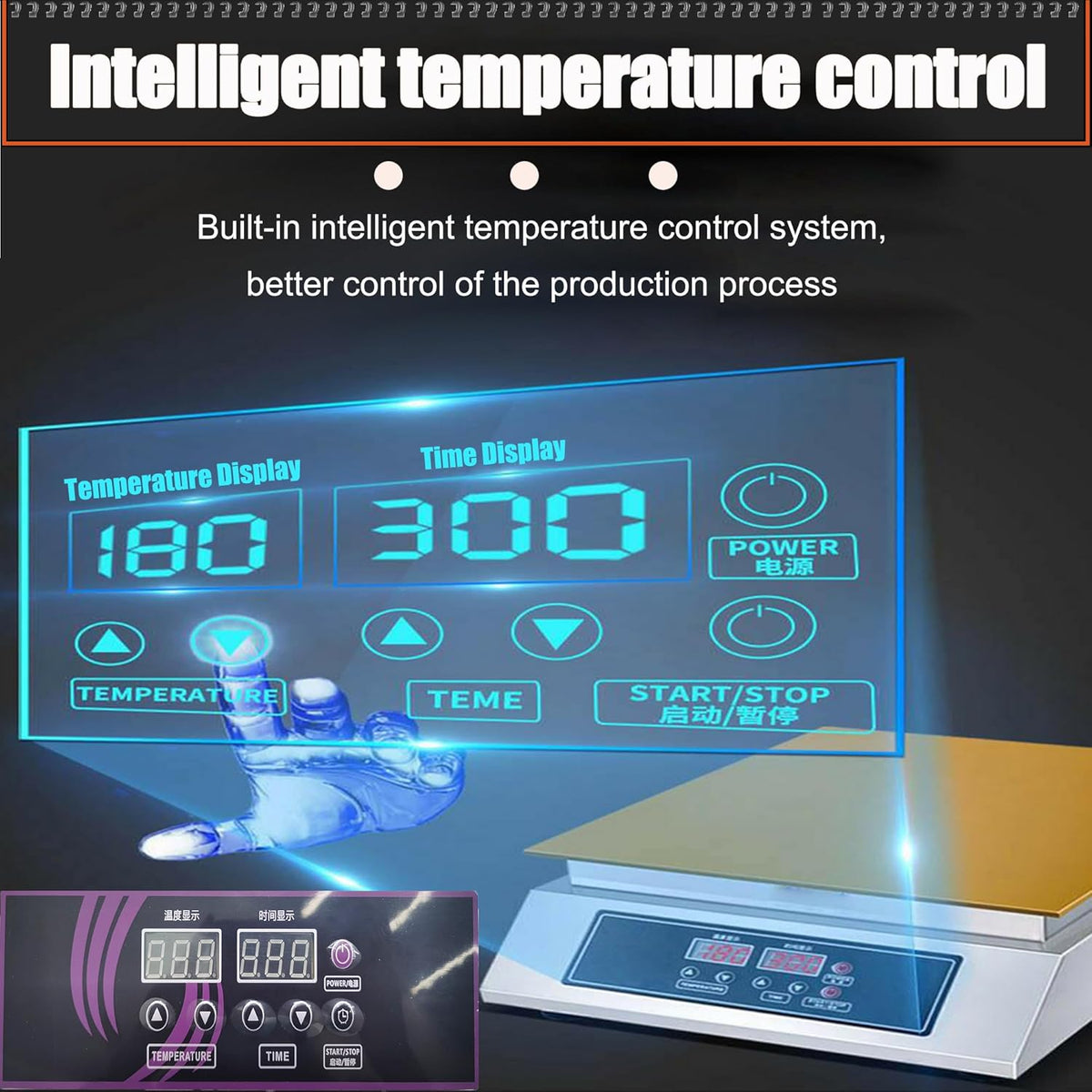 Electric Dorayaki Baker Pancake Making Machine Non-Stick Pancake and Waffle Maker Commercial Stainless Steel Single Station Muffin Machine Time and Temperature Adjustable 110V