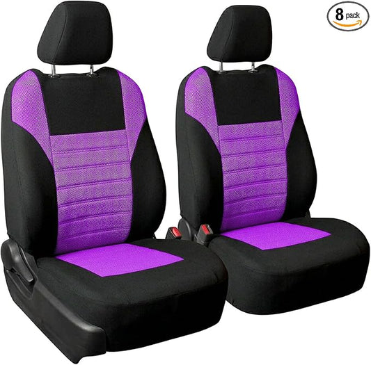 FH Group Automotive Car Seat Covers Front Set Premium 3D Air Mesh Front Seat Covers, Airbag Compatible Universal Fit Interior Accessories for Cars Trucks and SUVs - Purple
