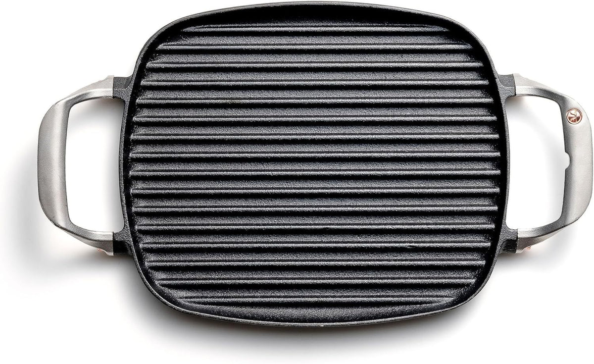 Outset Cast Iron Grill Pan With Ridges 8.5” x 14.25” x 1.5”
