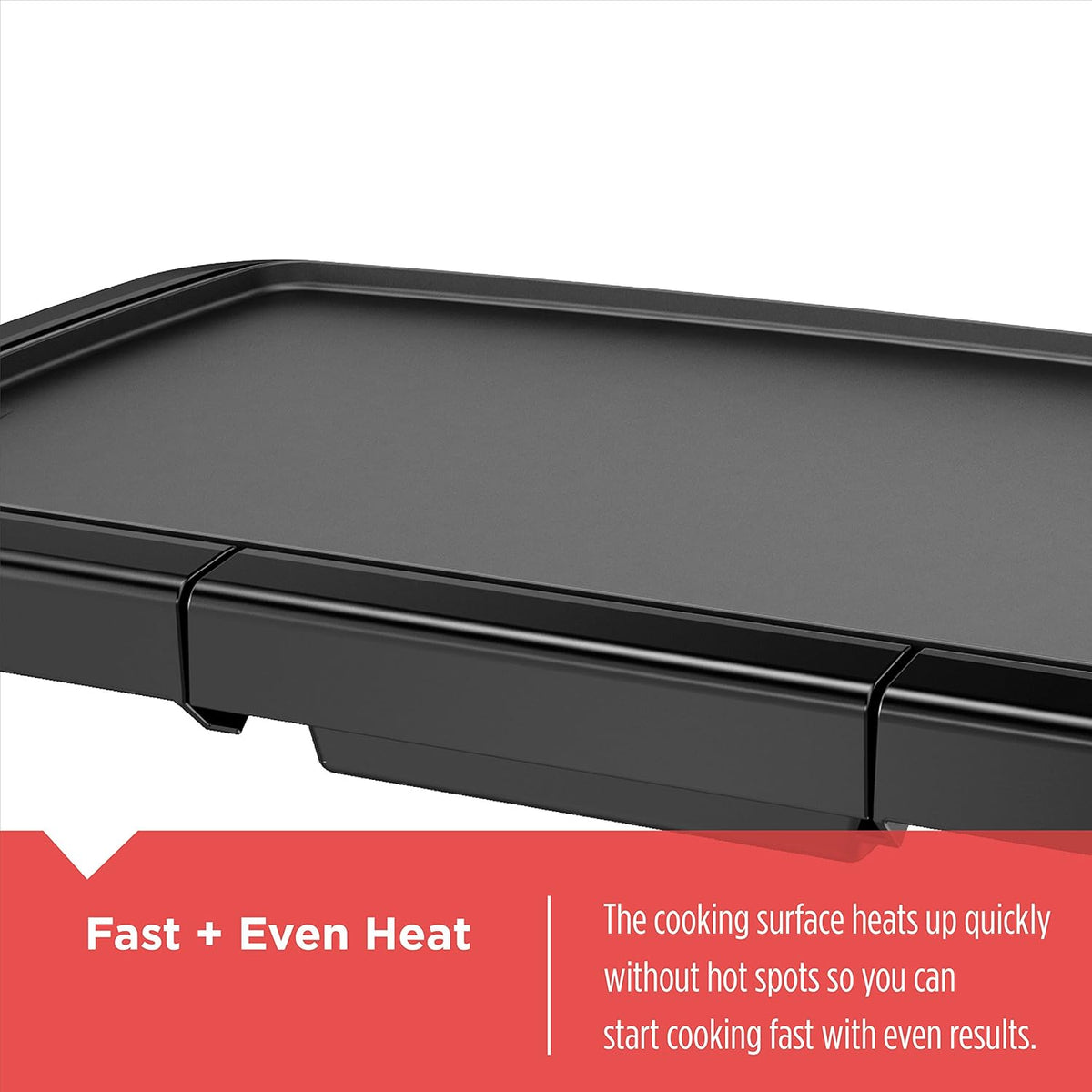 BLACK+DECKER GD2011B Family Sized Electric Griddle, 20 x 11-Inch, Black