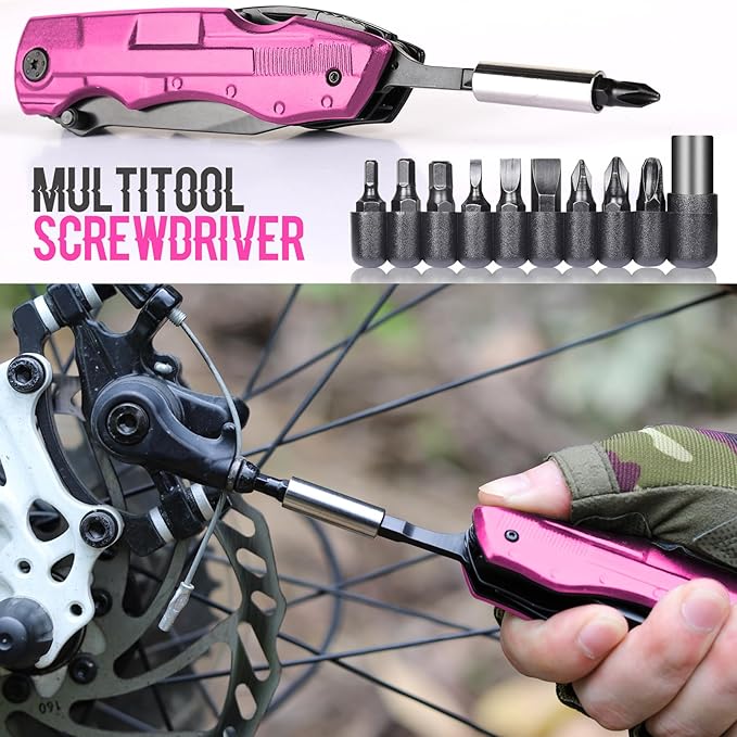 Gifts for Women Wife Girlfriend Her - Mothers Day Gifts, Pin-k Multitool Knife - Christmas Birthday Gift for Women, Anniversary, Womens Stocking Stuffers - Gift for Woman Who Have Everything