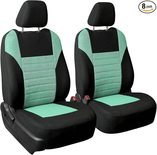 FH Group Automotive Car Seat Covers Front Set Premium 3D Air Mesh Front Seat Covers, Airbag Compatible Universal Fit Interior Accessories for Cars Trucks and SUVs - Mint