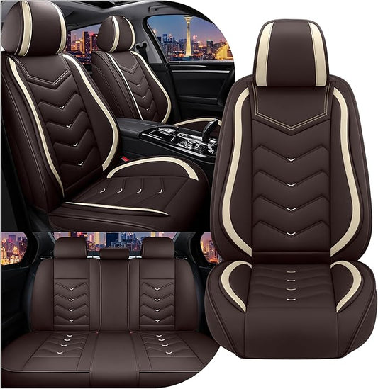 CTDS Car Seat Covers for Honda Accord 2000-2026, Stylish Sport Seat Cover, Premium Nappa Leather Car Seat Cover. Automobile Seat Covers Sets.(Standard 5 Seats/Coffee Color)